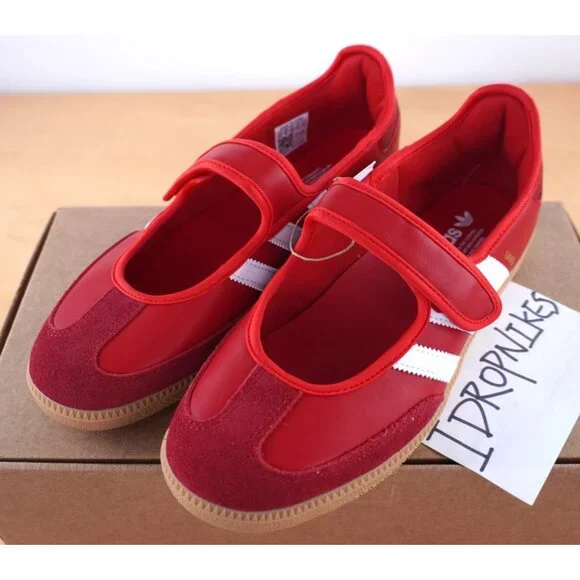 Adidas Samba Jane Red/White Scarlet Gum Women's Shoes - Picture 4 of 10